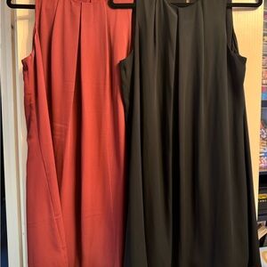 Sophisticated Black and Rust Midi Dresses